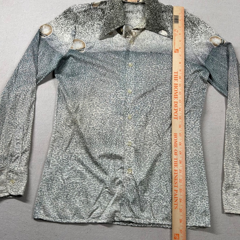 Vintage Geno Shirt Mens L (fits s) Gene Ostro Disco Abstract 1970s Psychadelic - Picture 8 of 9